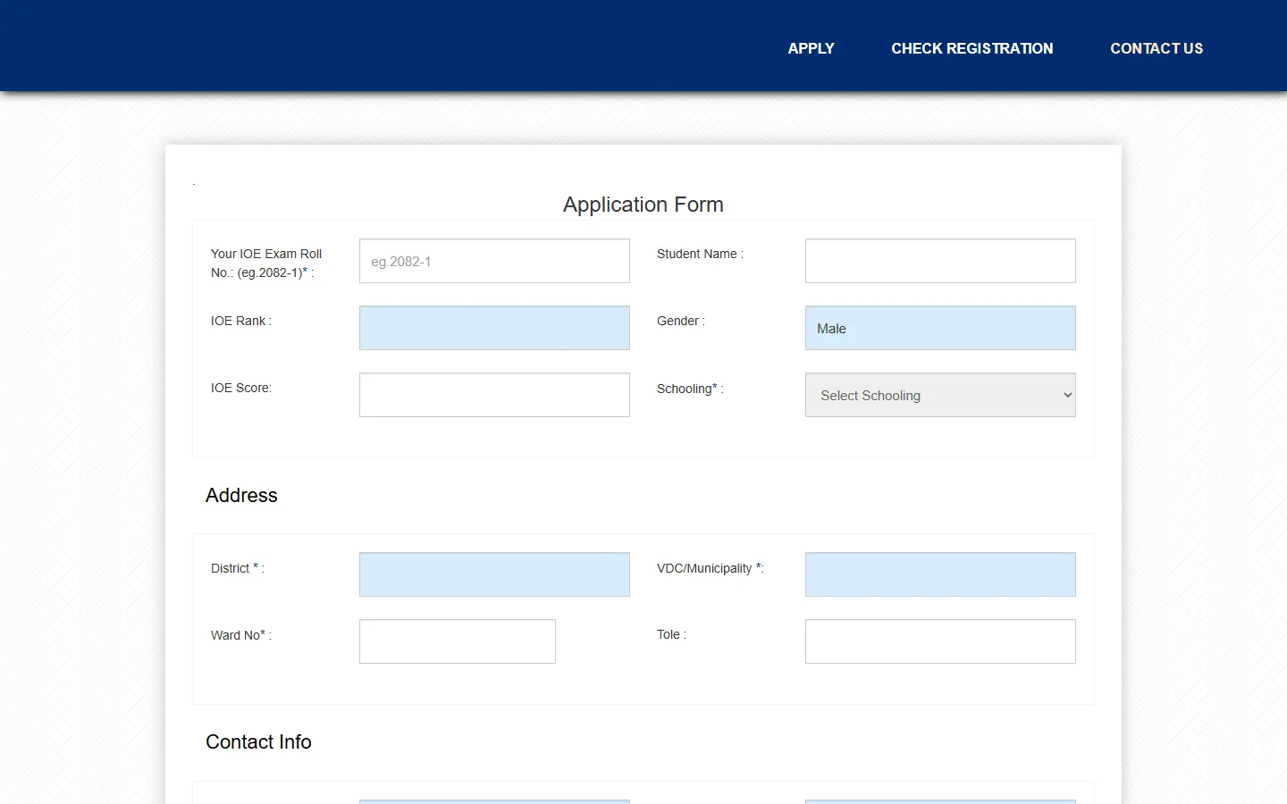 Apply KEC website screenshot