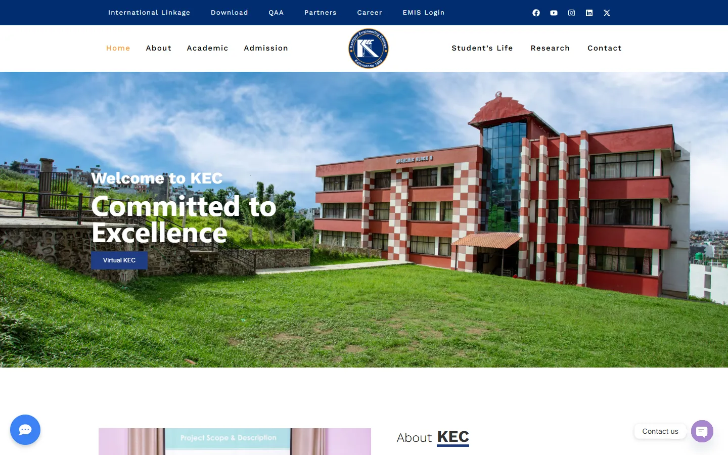 KEC website screenshot